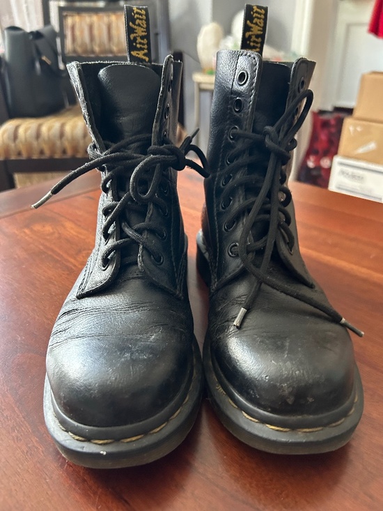 Dr. Martens Shoes - • Dr. Martens 1460 Pascal Black Soft Leather Lace Up Combat Boots Size US 7 / EU